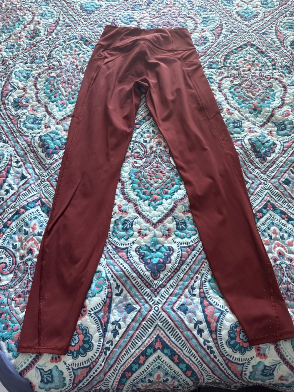 Athleta Rainier Tight in Rustic/Burnt Orange Color-Small Tall - Picture 4 of 7